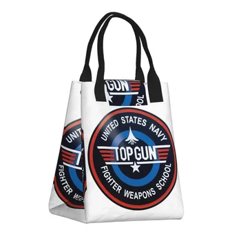 Бойци Top Gun Tom Cruise Маверик Изолирано чанта за обяд Преносим термосумка-хладилник Air Force Thermal Lunch Tote Bag