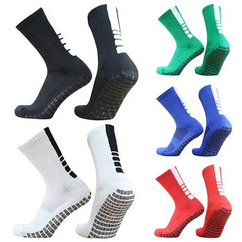 Износоустойчиви нови специални футболни чорапи за тренировки, силиконови футболни чорапи за мъже и жени, дишащи футболни чорапи за спорт на открито