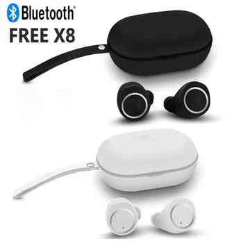 Оригиналът е за xlJBL Air Free X8 рецептори Шушулките Безжични Слушалки Bluetooth Слушалки С Зарядно Калъф ушите Mini Hifi Sound Слушалки