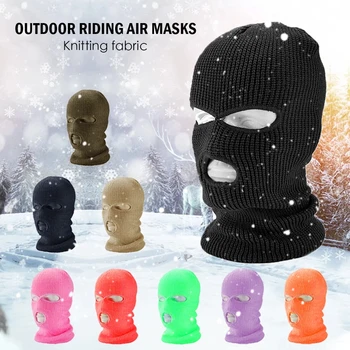 тактическа маска за лице с 3 дупки, зимни балаклава, маска, шапка, топло каска, маска за джогинг, каране на ски, колоездене, пълна маска за лице
