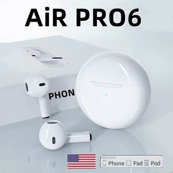 Безжични слушалки Air Pro 6 TWS с микрофон, слушалки Fone Bluetooth, спортен слушалки за джогинг, слушалки Apple iPhone Xiaomi Pro6