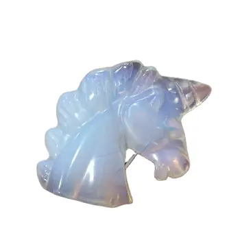Натурален Опаловый кристални Черепа Еднорог Исцеляющий кристали за декорация на дома