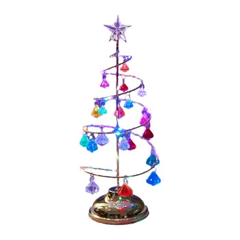 Лампа за коледната елха с метална стойка, Акрилни топки със звездна езда, коледа Коледа лампа за спални, Настолна Домашна Коледа
