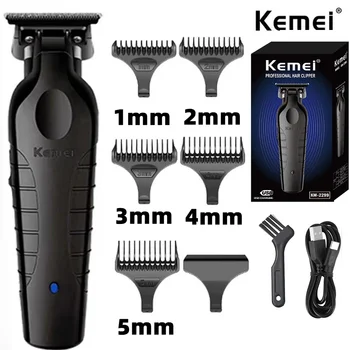 Kemei 2299 Фризьорски салон Безжична Машина за подстригване на коса 0 мм с нулева Разлика, професионална електрическа машина за рязане на финала