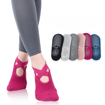 Чорапи за йога, обикновена Професионални силиконови нескользящие чорапи за пилатес, дишащи бандажные Дамски чорапи за балетни танци, спортни чорапи