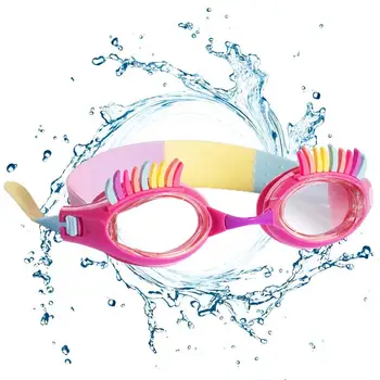 Сладък детски очила с анимационни герои, очила за плуване за момичета, силикон водоустойчив очила за плуване С регулируема каишка за момчета и момичета