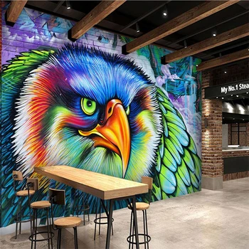 beibehang Color owl графити по поръчка на стенни художествени стенописи и стенни тапети 3d хол ТЕЛЕВИЗИЯ фон релефни слива фотообои