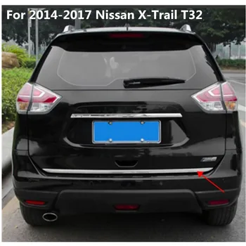 Висококачествено покритие на задния панел на багажника от неръждаема стомана, светлинна лента багажник за Nissan X-Trail T32 2014-2017 за стайлинг на автомобили Nissan X-Trail T32