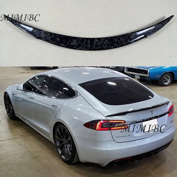 За Tesla Model S Заден спойлер от въглеродни влакна, крило на багажника, 2014-2022 RZ Style FRP, матиран carbon