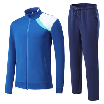 Комплекти сака за бягане, мъжки футболни бързо съхнещи Панталони с дълги ръкави в стил мозайка, спортен костюм, Мрежести спортни костюми за фитнес, модерни Спортни костюми