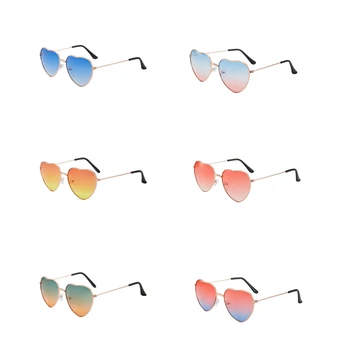 1бр Модни Реколта Метални слънчеви очила във формата на сърце За мъже и жени Love Ocean Piece Слънчеви очила за улица с UV400 цветове, Предпазни очила