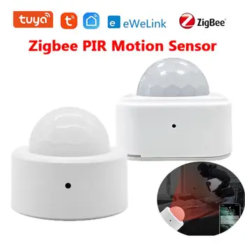 Sasha/eWeLink Zigbee PIR Датчик за движение Интелигентен детектор на движение на човешкото тяло, Мини инфрачервен детектор за домашно сигурност за умен живот