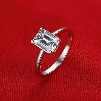 Европейските и американски корейското пръстен темперамент чист червен малко свеж женски бижута пръстен с высокоуглеродистым диамантен пръстен 6 * 8 правоъгълен рин