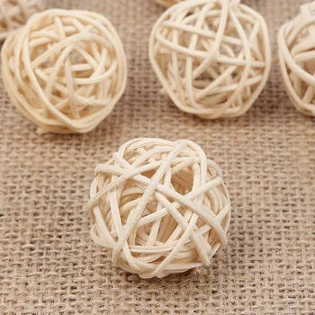 3 см Плетени Топки от ратан Естествени Тъкани Висящи Украшения на Окачването Ароматерапевтични топка от Ратан Украса на Сватбената маса
