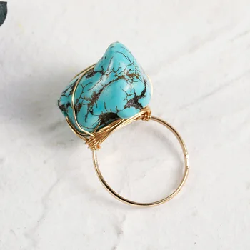Реколта Регулируеми пръстени ръчно изработени от естествен камък с Неправилна форма за жени с Бохемски Рубини, Етническа Украса за Партита, Подарък Anillos