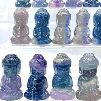 6 см Нишката на кристала на Буда, изработени от естествен флуорит, Магьосничество, Лечебната Енергия, Декорация на дома, Подарък за медитация Дхиана 1бр