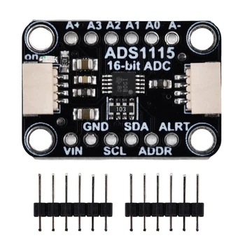 ADS1115 16-битов модул I2C, точност ADC, 4-канална платка за развитие, професионален усилвател за усилване от 2,0 до 5.5v за Arduino