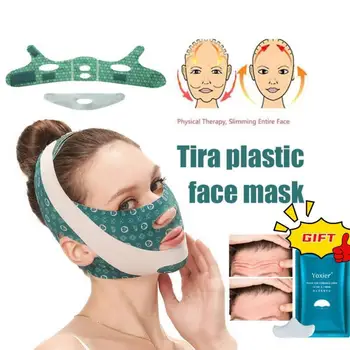 Регулируема V Образна превръзка от неопрен за лице, Стягащ колан, Уменьшающий Двойна брадичка, маска за сън, средство за грижа за кожата на лицето, лента за стягане на лицето