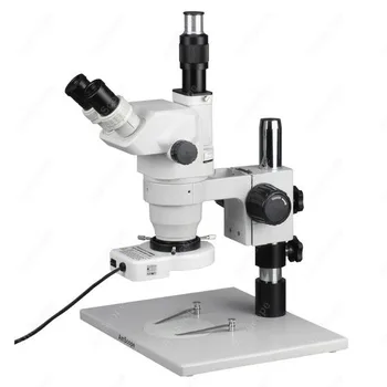 Увеличава микроскоп-AmScope доставя микроскоп с 6,7-45-кратно увеличение и околовръстен подсветка на 80 светодиоди