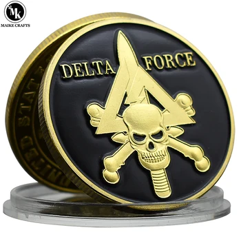 Възпоменателна монета Delta Force САЩ, позлатен метал военен медал за храброст, колекция празнични подаръци