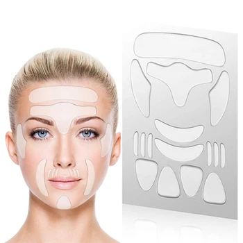 16ШТ многократна употреба на силиконови ленти против бръчки, Стикери за лицето, челото, очите, за премахване на бръчки на лицето си, за лифтинг на лицето стареене на кожата.