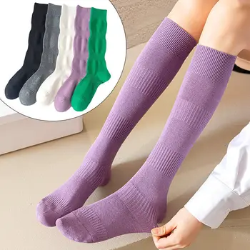 Дамски чорапогащи над коляното, дълги чорапи, сладки кавайные дебели гети, памучни високи чорапи за момичета