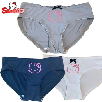 Дамски бикини Sanrio Hello Kitty Kawaii, сексуална дышащее бельо с ниска талия, Удобни ластични гащи за момичета, подаръци за бельо
