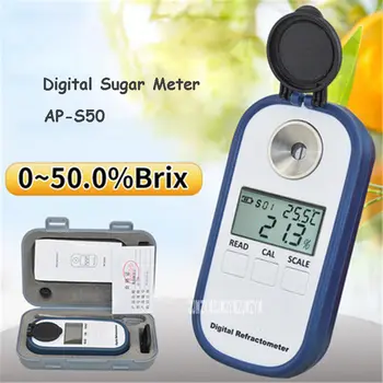 М захар с цифров дисплей AP-S50 много точни Измервателни инструменти Рефрактометър захар Тестер на сладки плодове 0-50,0% 5s 0,5 мл