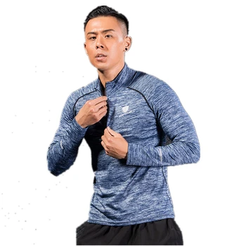 2018 нова мъжка тениска от полиестер с дълги ръкави, дишаща бързосъхнеща спортно облекло за мъже, дрехи за фитнес