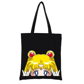 Холщовая чанта Sailor Moon дамски Чанти, за пазаруване с непознат свят на Модни дамски чанти за жени, ежедневни чанти за купувачите, забавна чанта-тоут от плат, чанта-тоут