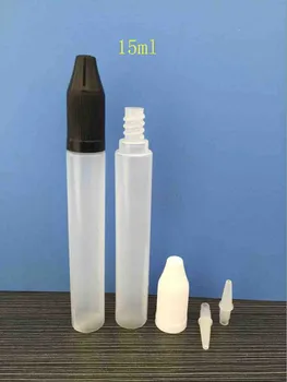 бутилка за еднократна употреба обем 15 мл с капак, защищающими от деца, бутилка за течно масло, Пластмасова празна бутилка във формата на писалка, 1000 бр./лот