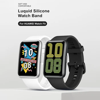 Многоцветен Мек Течен Силиконов Каучук За Huawei Watch Fit Sport Smart Watch Гривна Подмяна На Гривната За Huawei Watch Fit