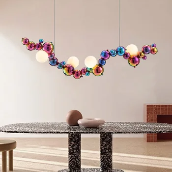 Съвременната мода Ресторанная led полилей, Цветни Творческа галванично покритие Бар от неръждаема стомана Декор хол подвесное осветление