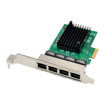 Мрежова карта PCIE PCI-E X1 4-портов сървър Gigabit Ethernet мрежов Адаптер карта за рутер Love Fast Sea Spider РОС Soft
