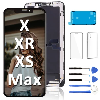 Дисплей За iPhone X XR XS Max 11 В Събирането на Екран Пълен Комплект За Смяна на LCD дисплей Incell Hard Soft OLED True Tone AAA + Комплект Инструменти