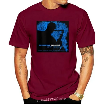 Тениска Сони Ролинс С графичен принтом, Черна тениска изпълнител ретро-джаз музика 4 A 166, Мъжки Марка дрехи, Тениски, Ежедневни топ Тениска