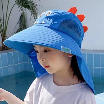 Нова лятна детска солнцезащитная шапка, детска градинска шапчица за врата, защита на ушите, плажни шапки с защита от uv, шапка за пътуване за момчета и момичета