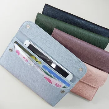 Чанта с отделения за карти, модерен женски клатч от изкуствена кожа, дълга кесия, държач за карти с една проста ключалка, дамски портфейл, чанта за пари