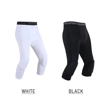 Мъжки баскетболни панталони с наколенниками Основни гамаши за защита на коленете на Компресия панталони Спортна защитно оборудване,