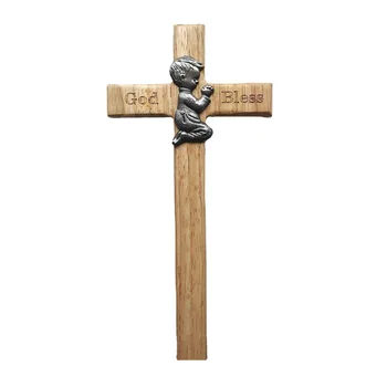 На кръста на Исус от дърво Католически Православни свещеници Коледен подарък Фигурки за момчета и момичета, Църковна утвар Религиозна