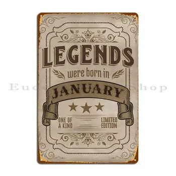 Метална табела January Legend, Стикери на клуба на Iron Wall Пещера, Лидице Знак за партита, плакат