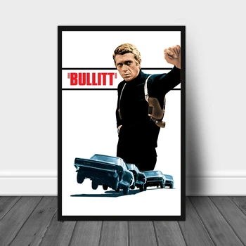Плакат на филма Буллита (1968) Печат върху платно Украса на дома стенописи (без рамка)