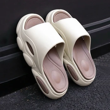 Модни Летни мъжки чехли 2023 година на платформата е 5 см, меки чехли на въздушна възглавница, дамски чехли от ЕВА, модни джапанки, градинска обувки