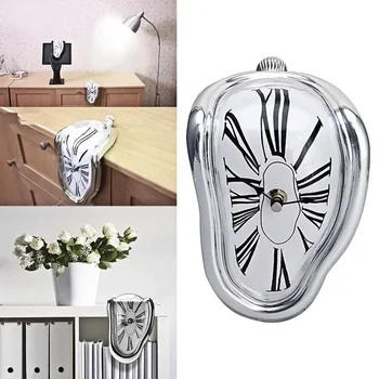 Креативен стил на седалката Вити часовници Плавящаяся индивидуалност Римски цифри Часовник Меко украса на хола Модерен дизайн на дома