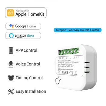 Мини-2-лентов модул за управление на Homekit WIFI Smart Switch 16 А, интелигентен ключ Cozylife Smart Breaker Поддържа Алекса Home Siri