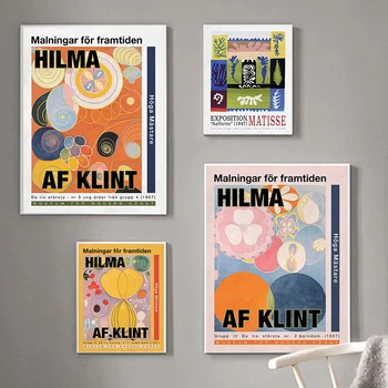 Изложба плакат Hilma Af Klint, абстрактно стенно изкуство, живопис върху платно, картината на Анри Матис, съвременни модни щампи за дома.