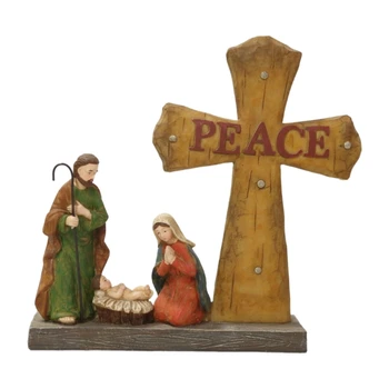 Уникална Статуя на Рождество Христово, Украса от смола, Светиите Ясла, Декорации от смола, Статуя от смола