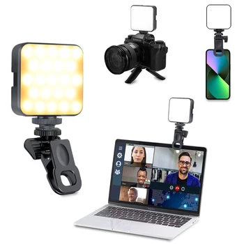 T64 Led Video Light Clip-On Camera Light Panel Мини Лампа Заполняющего Светлина с Удлинителем 3 Вида Студен Башмака За Фотографско Осветление Bi-Color