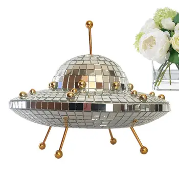 Декор дискотеки, космически кораб, огледало за дискотеки, отразяващи топка, огледален диско-топка за Halloween, Коледно парти, маса, стая и дома