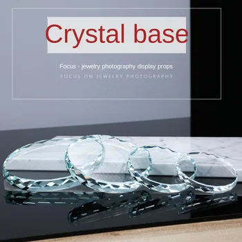 Полагане на кристал основа, поставка за снимки с прозрачно дъно във формата на слънчоглед, поставка за грим за нокти, кръгли орнаменти